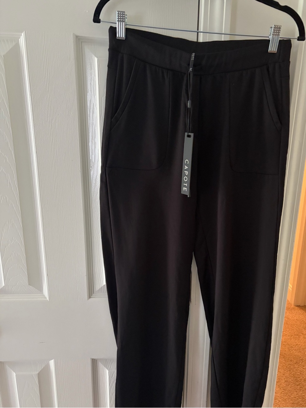 Capote Black Pull-On Track Pants for Women